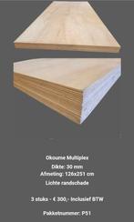 3 platen Okoume Multiplex 30 mm dik - nr: P51, Ophalen, Nieuw, Multiplex