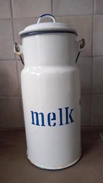 Emaille melkbus. Wit / blauw., Ophalen of Verzenden