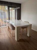 Hoogglans witte eettafel - 4 tot 6 personen, Huis en Inrichting, Tafels | Eettafels, Ophalen, Kunststof, 100 tot 150 cm, Nieuw