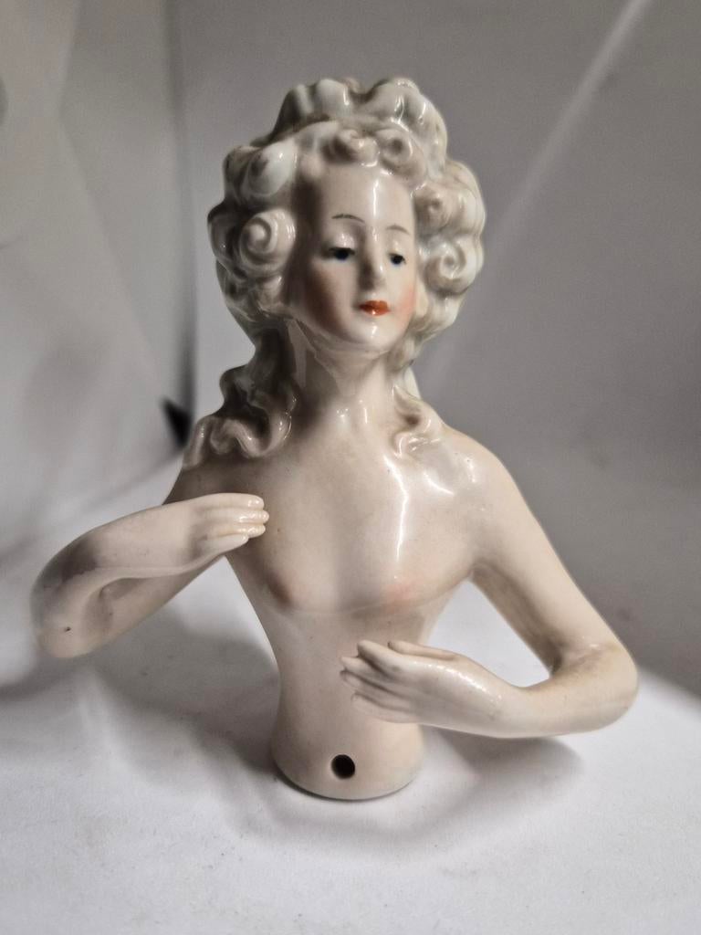 Vintage Halfdoll Beeldje Dame Art Deco, Antiek en Kunst, Ophalen of Verzenden