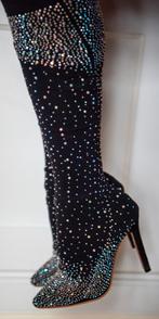 Zwarte overknee Laarzen met Strass, Hoge laarzen, Zwart, Ophalen of Verzenden, Onbekend