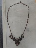 Antieke Koperen Ketting pendant met Hertenkop Nieuwstaat, Antiek en Kunst, Antiek | Koper en Brons, Ophalen of Verzenden