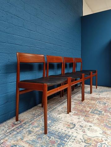 4x Vintage stoelen, Deens design, jaren 60 beschikbaar voor biedingen