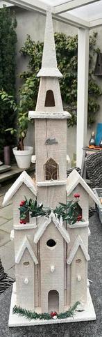 Houten Kerk kerst Decoratie hoog 90cm, Diversen, Kerst, Ophalen, Gebruikt