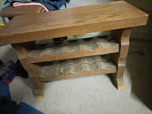 Antiek Houten Wijnrek, Huis en Inrichting, Woonaccessoires | Wijnrekken, Gebruikt, Minder dan 50 cm, Hout, 5 tot 15 flessen, Ophalen