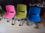 3 x ikea bureau stoelen., Ophalen, Gebruikt, Blauw, Bureaustoel