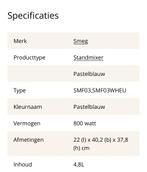 SMEG Keukenmachine, 4 liter of meer, Ophalen, Zo goed als nieuw, 3 snelheden of meer