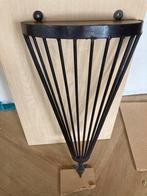Decoratieve gietijzeren wandplank met houtrn plank, Ophalen of Verzenden