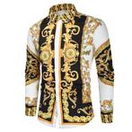 Heren barok overhemd 2 luxe gouden kamp shirt zwart wit, Kleding | Heren, Overhemden, Verzenden, Nieuw