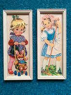 2 Vintage lijstjes kinderkamer grote poëzieplaatjes, Ophalen of Verzenden, Gebruikt, Wanddecoratie