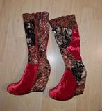 Prachtige laarzen fluweel, Kleding | Dames, Schoenen, Hoge laarzen, Ophalen of Verzenden, Zo goed als nieuw, Rood