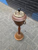 Vintage retro koper houten asbak, Ophalen, Koper