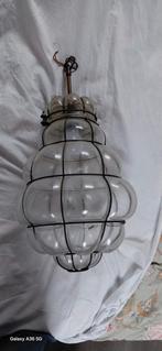 Venetiaanse lamp met barstjes, Huis en Inrichting, Lampen | Hanglampen, Ophalen, Gebruikt, Vintage, Glas