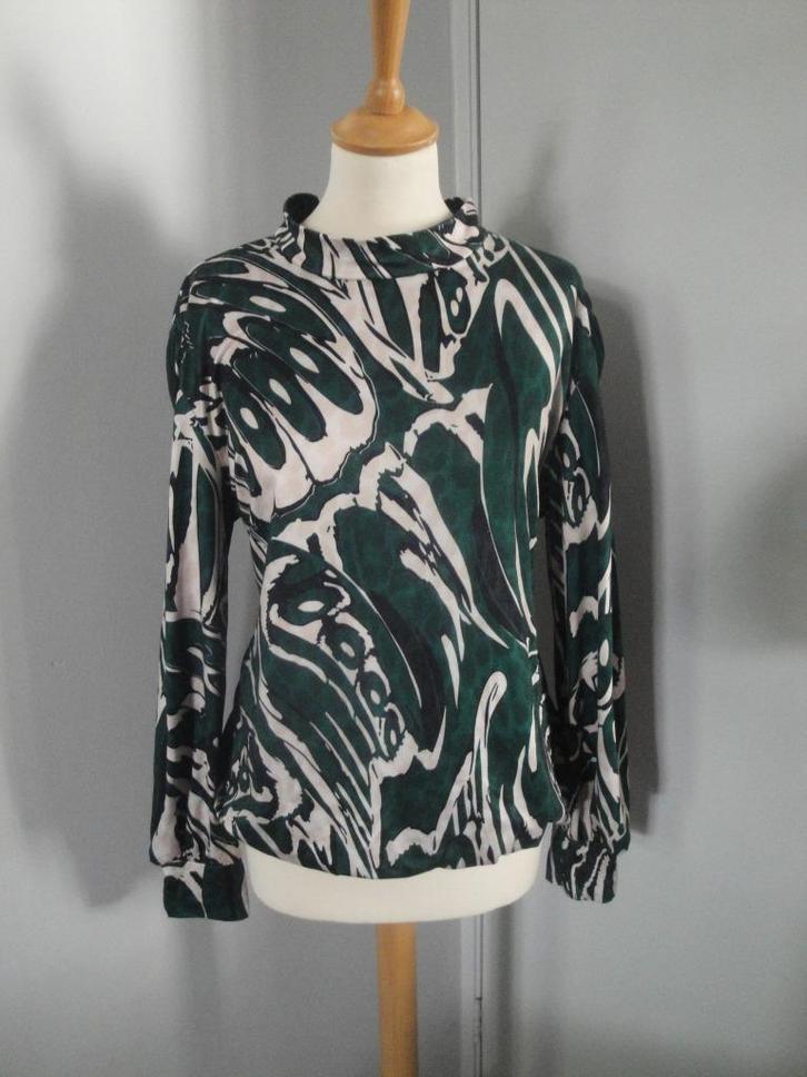 FOS AMSTERDAM Groen/créme truitje maat 48 (z.g.a.n.), Kleding | Dames, Truien en Vesten, Zo goed als nieuw, Maat 46/48 (XL) of groter