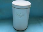 Vintage blik voor koffie, wit met gouden letters, 17 cm hoog, Ophalen of Verzenden