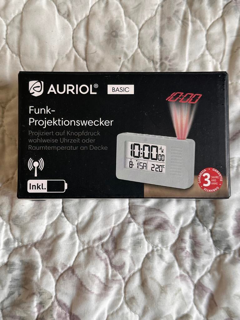 Auriol Funk-Projektionswecker - Nieuw in doos!, Ophalen of Verzenden, Nieuw, Digitaal, Wekker of Tafelklok