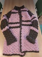 Wollen roze met bruine jas maat L, Ophalen of Verzenden, Zo goed als nieuw, Maat 42/44 (L), Roze