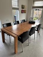 Notenhouten eettafel, Ophalen, Gebruikt, Chique, industrieel, 200 cm of meer