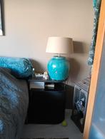 Leuke lampen. Turquoise Blauwe. Taupe kleurige kap., Ophalen of Verzenden, Zo goed als nieuw, Licht