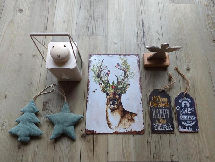 Kerstversiering, tekstbord kerst, ster, engel, kerstboom, Diversen, Kerst, Zo goed als nieuw, Ophalen of Verzenden