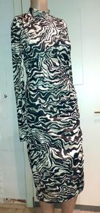 Midi Jurk zwart wit marmer motief H&M XS of 34, Verzenden, Zwart, Nieuw, Maat 34 (XS) of kleiner