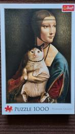 Trefl puzzel - Lady with a Cat - 1000 stukjes, Gebruikt, Ophalen of Verzenden, 500 t/m 1500 stukjes, Legpuzzel