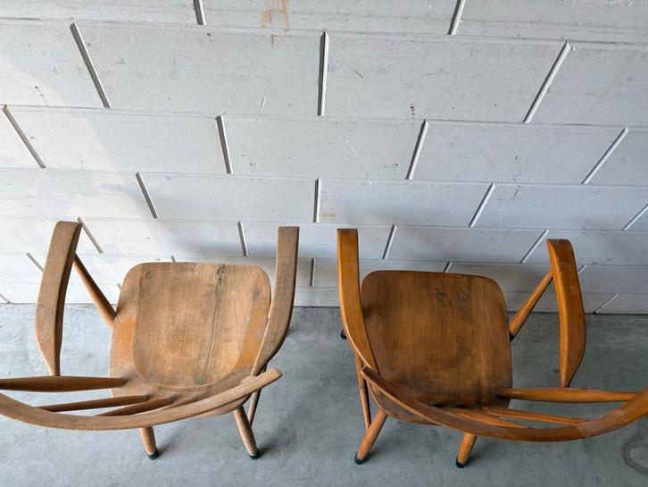 Houten Stoeltjes - Set van 2, Huis en Inrichting, Stoelen, Gebruikt, Twee, Hout, Bruin, Ophalen