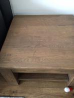 Massief eiken eettafel en salon / hoektafel, Huis en Inrichting, Tafels | Salontafels, Ophalen, Gebruikt