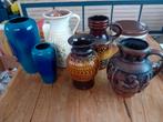 6 duitse vazen, bieden op alle 6 tegelijk! markthandel, Ophalen, Zo goed als nieuw, Glas, Minder dan 50 cm