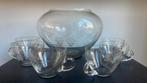 Bowl set met 6 glazen, Antiek en Kunst, Antiek | Glas en Kristal, Ophalen of Verzenden