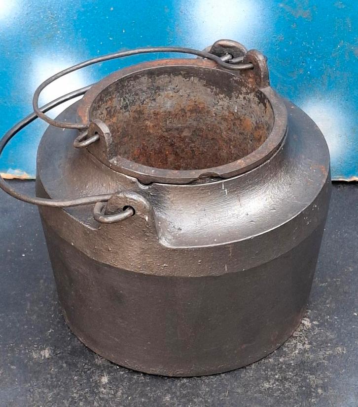 Lijmpot,dubbel. Beenderlijm.  * Zie tekst., Antiek en Kunst, Antiek | Gereedschap en Instrumenten, Ophalen