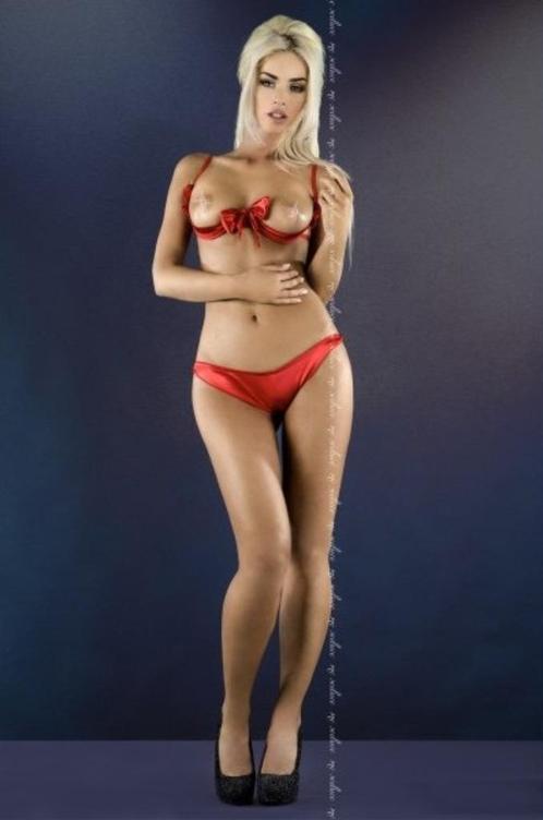 Me Seduce ``RAMIRA`` Open Cup Lingerie Setje 2 kleuren (750), Kleding | Dames, Ondergoed en Lingerie, Setje, Zwart, Ophalen of Verzenden
