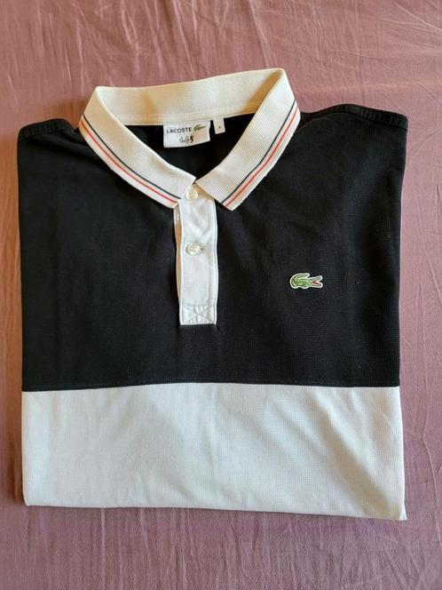 Fantastische, originele, zwarte/witte Lacoste polo XXL, Fr.8, Kleding | Heren, Polo's, Zo goed als nieuw, Overige maten, Zwart