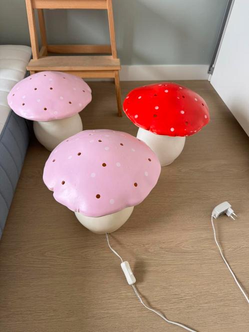 Drie grote Heico paddenstoel lampen, Kinderen en Baby's, Kinderkamer | Inrichting en Decoratie, Zo goed als nieuw, Lamp, Ophalen of Verzenden