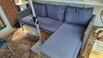 2 delige loungeset incl kussens en tafeltje, Ophalen, Kunststof, Gebruikt, 3 zitplaatsen