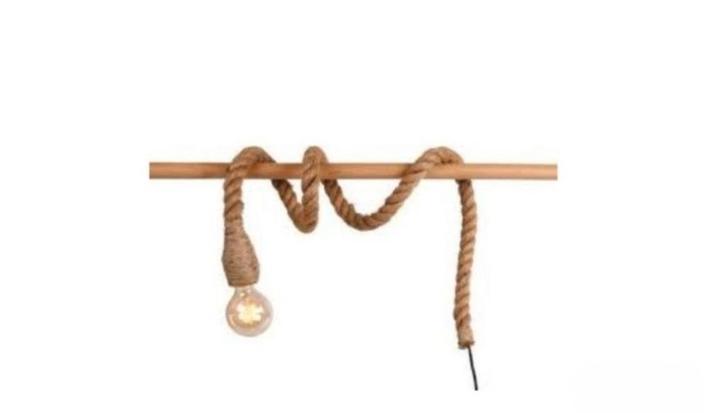 Nieuwe Touwlamp met Fitting. ( totaal 2 stuks), Huis en Inrichting, Lampen | Hanglampen, Nieuw, Minder dan 50 cm, Stof, Ophalen