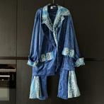 VELOURS DISCO PAK MET SLANGEPRINT EN ZEER WIJDE PIJPEN ELVIS, Ophalen of Verzenden, Zo goed als nieuw, Maat 52/54 (L)