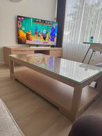 Te koop salontafel van hout, Huis en Inrichting, Tafels | Salontafels, Ophalen, 100 tot 150 cm, Eikenhout, 50 tot 100 cm