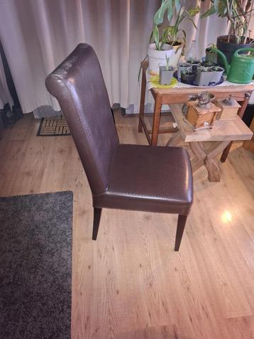 eetkamerstoelen bruinleder set van 6 stuks beschikbaar voor biedingen