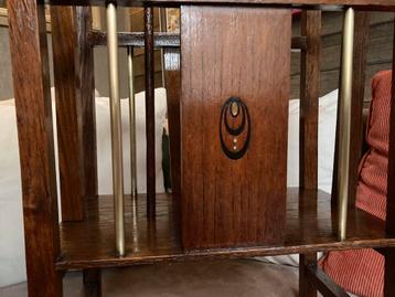 Amsterdamse School lectuurstandaard messing hout Art Deco. beschikbaar voor biedingen