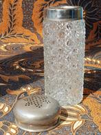 Antieke Engelse strooier van kristal en silverplate 15,8 cm., Antiek en Kunst, Ophalen of Verzenden