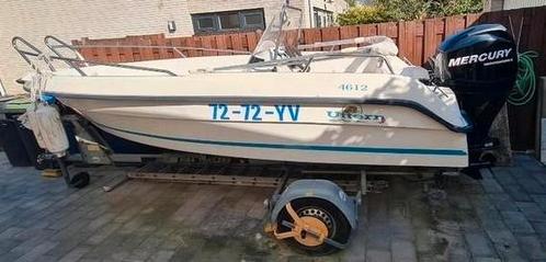 Utern boot met 50pk Mercury motor en trailer, Watersport en Boten, Motorboten en Motorjachten, Gebruikt, Polyester, Tot 6 meter
