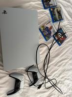 PS5 + 2 Controllers + 4 Games - Nieuwstaat!, Spelcomputers en Games, Spelcomputers | Sony PlayStation 5, Ophalen, Zo goed als nieuw