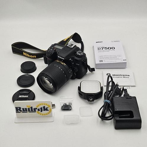 Nikon D7500 + 18-140mm f/3.5-5.6 Zwart camera -ZGAN compleet, Audio, Tv en Foto, Fotocamera's Digitaal, Zo goed als nieuw