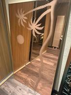 Glas gravure, Huis en Inrichting, Woonaccessoires | Spiegels, Ophalen, Minder dan 50 cm, Rond, Zo goed als nieuw