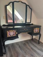 Kaptafel make-up tafel gepimp eikenhout zwart/goud, Huis en Inrichting, Tafels | Kaptafels, Ophalen, Gebruikt, 50 tot 100 cm, Minder dan 100 cm