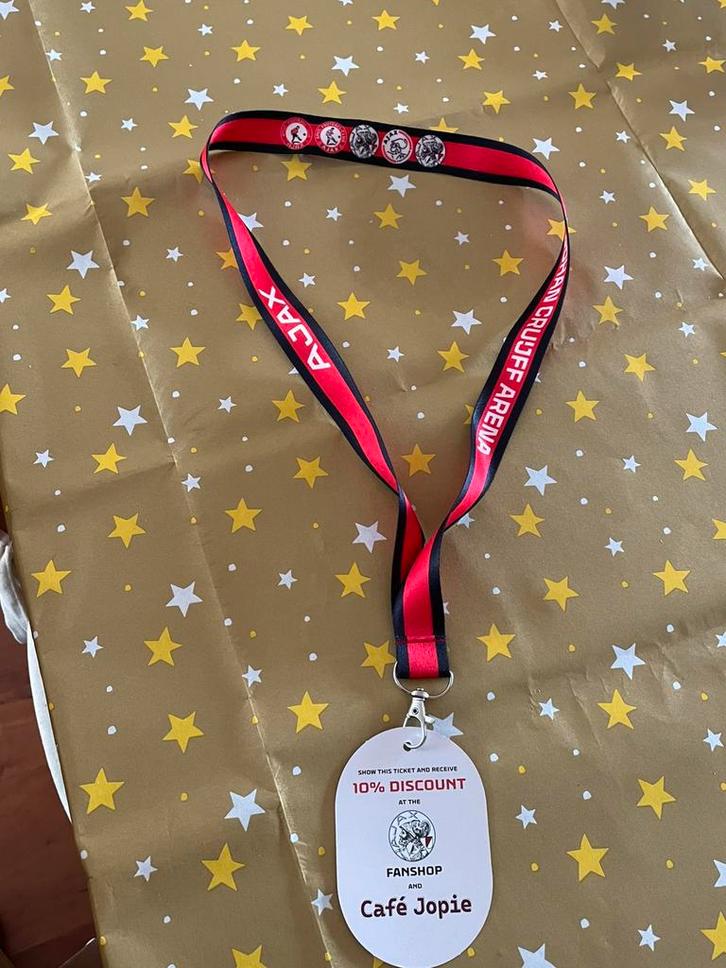 Ajax, Johan Cruijff Arena, keycord met label 10% Fanshop, Verzamelen, Sportartikelen en Voetbal, Nieuw, Overige typen, Ajax, Ophalen of Verzenden