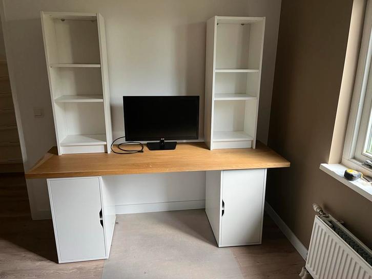 IKEA Hack Bureau met Opbergruimte. (Billy en Alex), Huis en Inrichting, Bureaus, Gebruikt, Bureau, Ophalen