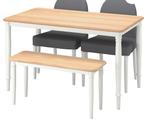 Ikea eettafel met bank en 2 stoelen, 50 tot 100 cm, 100 tot 150 cm, Rechthoekig, Vier personen
