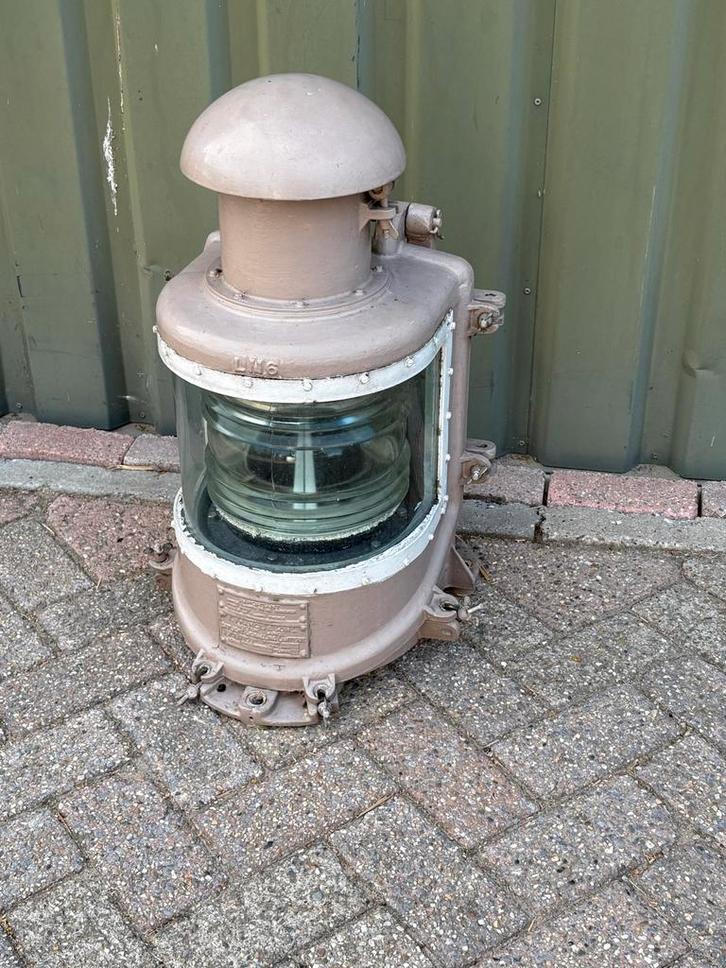 Vintage Scheepslantaarn T. Francis & Sons, Huis en Inrichting, Lampen | Hanglampen, Gebruikt, 50 tot 75 cm, Glas, Ophalen